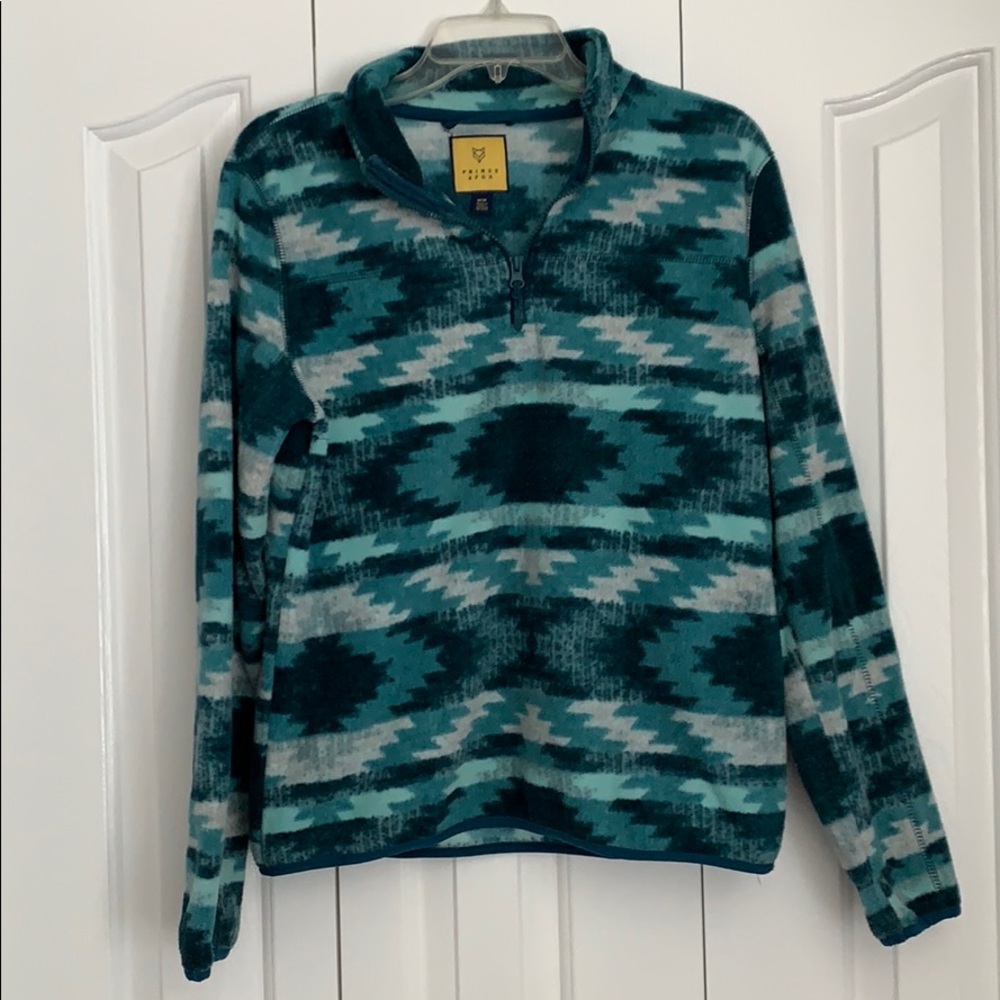 Fleece half zip pullover sweater